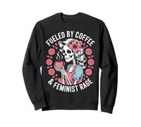 Feminista impulsada por el esqueleto del café Pro Choice Rage Feminismo Sudadera