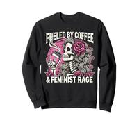 Feminista impulsada por el esqueleto del café Pro Choice Rage Feminismo Sudadera