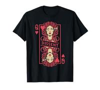 Feminista Medusa Queen of Hearts Dissent Vintage Jugando Card Camiseta