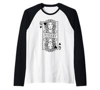 Feminista Medusa Queen of Hearts Dissent Vintage Jugando Card Camiseta Manga Raglan