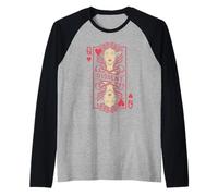 Feminista Medusa Queen of Hearts Dissent Vintage Jugando Card Camiseta Manga Raglan