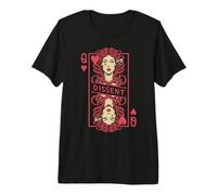 Feminista Medusa Queen of Hearts Dissent Vintage Jugando Card Camiseta Premium