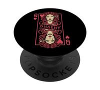 Feminista Medusa Queen of Hearts Dissent Vintage Jugando Card PopSockets PopGrip Adhesivo