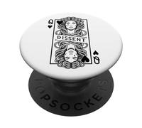 Feminista Medusa Queen of Hearts Dissent Vintage Jugando Card PopSockets PopGrip Adhesivo