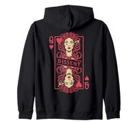 Feminista Medusa Queen of Hearts Dissent Vintage Jugando Card Sudadera con Capucha