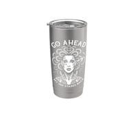 Feminista Medusa Tatuaje Tintado Divertido Mi Tinta Mira Atrás Vaso térmico de acero inoxidable de doble pared