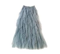 Femirah Falda Larga de tutú de Tul con diseño de arcoíris - Azul - Talla Única