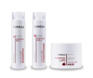 FemMas Color Care Intensiv Set de Cuidado Capilar Intensivo: Champú Protector del Color, Acondicionador y Mascarilla Capilar Intensiva para Cabello Decolorado | Protección del Color para Cabello
