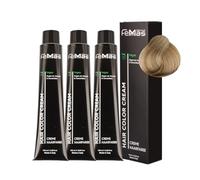 FemMas coloración capilar 3x rubio claro intenso 9.0 I Crema coloración capilar con aceite de argán, queratina y ceramidas I Como coloración duradera o tinte para un resultado de color brillante y