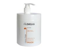 FemMas Mascarilla capilar de argán y queratina con aceites vegetales y proteínas I Aceite de argán I Rica proteína para un cabello sano y flexible I Calidad de peluquería I 1 litro