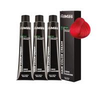 FemMas Pure & Mix - Tinte para el cabello, 3 unidades, color rojo en crema con aceite de argán, queratina y ceramidas, como coloración permanente o tinte para obtener resultados de color radiante y