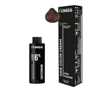 Femmas Set de tinte de pelo rubio medio ámbar cobre 7,84 I Hair Color Cream 100 ml + crema de óxido 100 ml 6% I coloración permanente del cabello + desarrollador I Suave y duradero I Tinte de pelo de