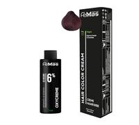 Femmas Set de tinte de pelo rubio oscuro rojo 6.6 I Hair Color Cream 100 ml + crema de óxido 100 ml 6% I coloración permanente del cabello + desarrollador I Suave y duradero I Tinte de pelo de salón