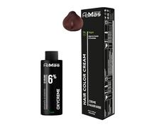 Femmas Set de tinte de pelo rubio oscuro rojo cobre 6,64 I Hair Color Cream 100 ml + crema de óxido 100 ml 6% I coloración permanente + desarrollador I Suave y duradero I Tinte de pelo de salón de