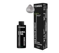 Femmas Set de tinte para el cabello Ultra Asch 901 S I Hair Color Cream 100 ml + crema de óxido 100 ml 12% I coloración permanente del cabello + desarrollador I Suave y duradero I Tinte de pelo de