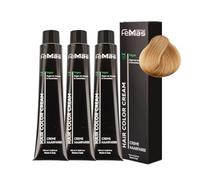 FemMas - Tinta para el cabello 3x Hellblond Gold 8.3 I Crema colorante con aceite de argán, queratina y ceramidas I Como coloración permanente o tinte para un resultado de color brillante y duradero I