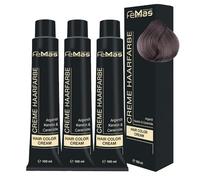 FemMas Tinte para el cabello 3 x rubio claro ceniza intensivo 8.11 I crema tinte para el cabello con aceite de argán, queratina y ceramidas, coloración permanente del cabello o tinte para resultados