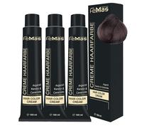 FemMas Tinte para el cabello 3 x rubio medio ceniza intensivo 7.11 I crema tinte para el cabello con aceite de argán, queratina y ceramidas, coloración permanente del cabello o tinte para resultados