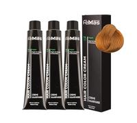 FemMas Tinte para el cabello 3 x rubio medio dorado intenso 7.33 I crema tinte para el cabello con aceite de argán, queratina y ceramidas, coloración permanente del cabello o tinte para resultados de