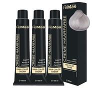 FemMas Tinte para el cabello 3 x Ultra Asch 901 S I Crema profesional para aclarar hasta 5 niveles de tono, coloración permanente para resultados de color brillantes y duraderos, 100 ml