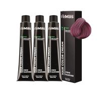 FemMas Tinte para el cabello metálico lila I crema profesional con brillo metálico para un aspecto moderno I aceite de argán nutritivo, queratina y ceramida I coloración o tinte permanente del