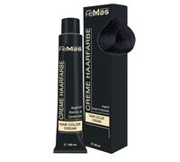FemMas Tinte para el cabello negro 1 I Crema profesional tinte para el cabello con aceite de argán, queratina y ceramidas I Como coloración permanente o tinte para resultados de color brillantes y