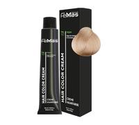 FemMas Tinte para el cabello rubio claro y arena 10,7 I crema tinte para el cabello con aceite de argán, queratina y ceramidas I Como coloración permanente del cabello o tinte para obtener resultados