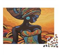 Femme africainePuzzles 1000 Pièces Pour Adultes, Jeux ÉducatifsDesign de Style d'art ethnique