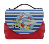 Femme Cuir Vegan Crème Sac à Main - You, Me and The Sea Motif