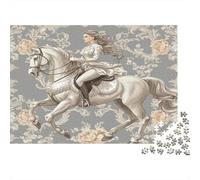 Femme élégante à Cheval Style Vintage d'illustration de chevaux1000 Pièces, Puzzle Impossible Pour Adultes, Cadeaux, Pour Enfants52x38cm/1000pcs