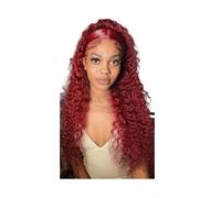 Femmes Cheveux Peluca Borgoña Pelucas Rizadas Cabello Humano Pelucas 13x4 HD Encaje Pelucas para Mujeres Extensiones de Cabello (32inch)