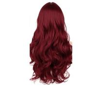 Femmes Cheveux - Peluca sintética para mujer con raya central, ondas grandes, pelo largo y rizado, para cosplay diario, alta temperatura, extensiones de pelo de seda