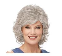 Femmes Cheveux - Peluca sintética para mujer de 12 pulgadas, corta y rizada, con flequillo, longitud hasta los hombros