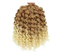 Femmes Cheveux - Pelucas de ganchillo jamaicanas de 8 pulgadas, pelo rizado trenzado para mujeres negras, 3 piezas (rubio marrón claro)