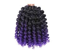 Femmes Cheveux - Pelucas de ganchillo jamaicanas de 8 pulgadas, pelo rizado trenzado, para mujeres negras, 3 piezas (púrpura)