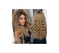 Femmes Cheveux - Pelucas largas onduladas y rizadas para mujer, peluca sintética para fiestas diarias, cosplay, disfraz de Halloween, pelo ondulado y ondulado (rubio)