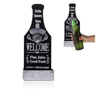 FEMONGY abridor cerveza pared, sacacorchos con contenedor de recogida, abridor de botellas, abridor de cerveza para bar, cocina, patio, abridor de botellas de pared - regalos para hombre (Negro)