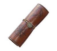 FEMONGY Estuche boligrafos, Estuche Enrollable para Bolígrafo Lápiz Pincel de Pintura Almacenamiento de cosméticos Marrón Oscuro (20.5 * 31cm)