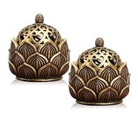FEMONGY Quemador de Incienso Lotus, 2 Piezas Quemador Incienso Soporte Incienso Porta Incienso Quemador de Incensario Vintage para Casa Oficina Casa de Te Decoración, 4cm