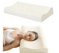 FEMRCATN Almohada de látex 100% Natural, Almohada de emulsión de Memoria, Almohada ortopédica Cervical de Contorno de Cuello para Dormir de Lado, Espalda y estómago, Almohada ergonómica para