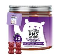 Femtastic PMS Vitamin - Confort Premenstrual - 30mg de sauzgatillo, vitamina B6 y extracto de angélica china (Dong Quai) - 30 unidades (1 mes) - Sin Azúcares Añadidos, Vegano - Bears with Benefits