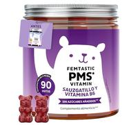 Femtastic PMS Vitamin - Confort Premenstrual - 30mg de sauzgatillo, vitamina B6 y extracto de angélica china (Dong Quai) - 90 unidades (3 meses) - Sin Azúcares Añadidos, Vegano - Bears with Benefits