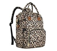 Femuar - Mochila de pañales multifuncional para el bebé, bolsa de maternidad de gran capacidad para niñas y niños, para viajes, estampado de leopardo.