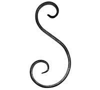 Fenau | Caracol | D: 170x80 mm | M: 12x5 mm | Acero, sin terminar| Ornamentación en hierro forjado/elemento/rodillos para cercas metálicas o puertas