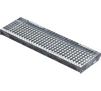 Fenau | Escalón de rejilla (R11) XSL - Dimensiones: 1000 x 305 mm - MW: 30 mm / 30 mm - galvanizado en caliente, Escalón de acero según norma DIN, Antideslizante