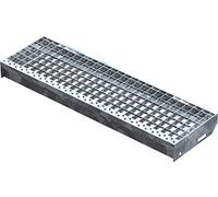 Fenau | Escalón de rejilla (R11) XSL - Dimensiones: 800 x 240 mm - MW: 30 mm / 30 mm - galvanizado en caliente, Escalón de acero según norma DIN, Antideslizante
