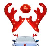 Fenayuu Cuernos de Reno para la Decoración de Coches - Juego de Navideños para Exteriores de Automóviles,Decoración de Reno para el Techo del Coche | para Furgoneta, SUV, Centro Comercial, Ventana y