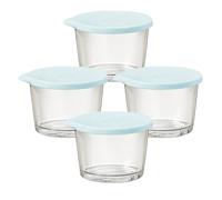 Fenayuu Tazones De Vidrio, 4 Piezas Tazas Herméticas Seguras, Cuenco De Vidrio Para Mezclar Y Almacenar, Para Preparación De Comidas Cocina Despensa Congelador Ensalada Sopa Yogur