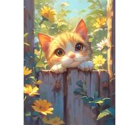 Fence Cat 500 Piece Jigsaw Puzzles for Adults, Colourful, Challenging & Brainteasing Adult Puzzles 500 Pieces Flower, Fun jigsaws for The Whole Family 20x15 Inch