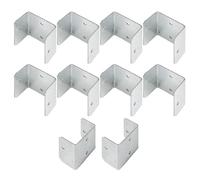 Fence Clamp, U Bracket, Metal Fixing Clip, 3.2x3.2x1.6cm/1.26x1.26x0.63 Inches Rust Resistant Hardware, Multi Angle Mount, 2 Pack Silver for Garden Partition Woodworking Farm Setup